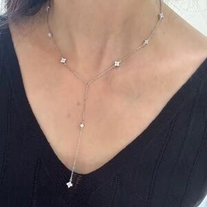 Elegant Gold Plated Y Lariat Necklace with Crystal Accents